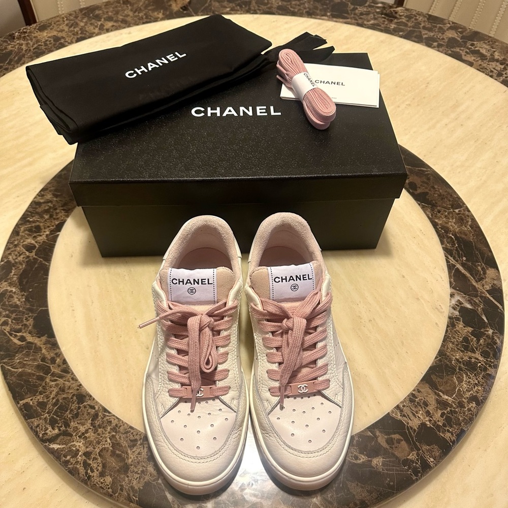 Auth Chanel 22P Pink Panda Sneakers in Size 38.5